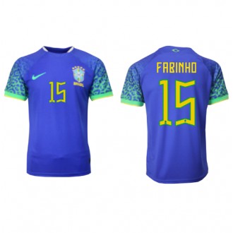 Brasilien Fabinho #15 Bortatröja VM 2022 Korta ärmar